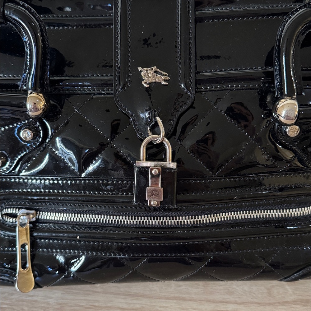 Authentic Burberry Black Patent Bag with Lock & Key (COA included) - - Picture 2 of 16